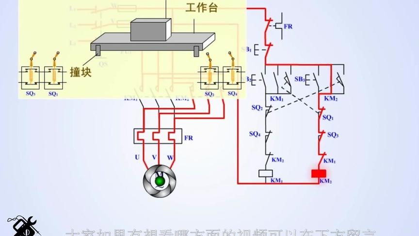 [图]生产机械行程控制电路原理讲解，动画演示讲解不容错过！