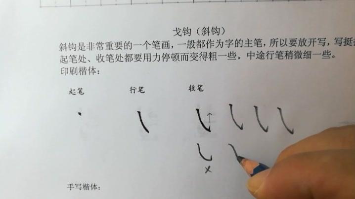 [图]「连载」硬笔楷书练字秘籍一本通全集 第14课 戈钩的标准写法