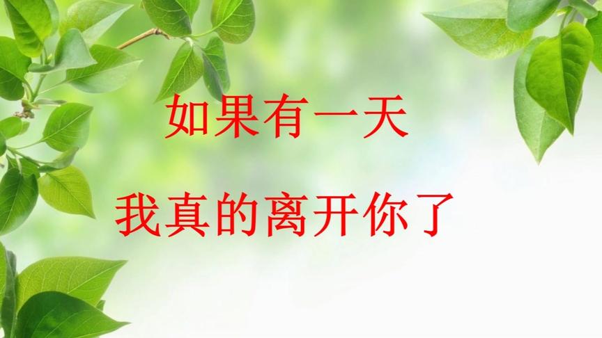 [图]如果有一天，我真的离开你了（听哭了）