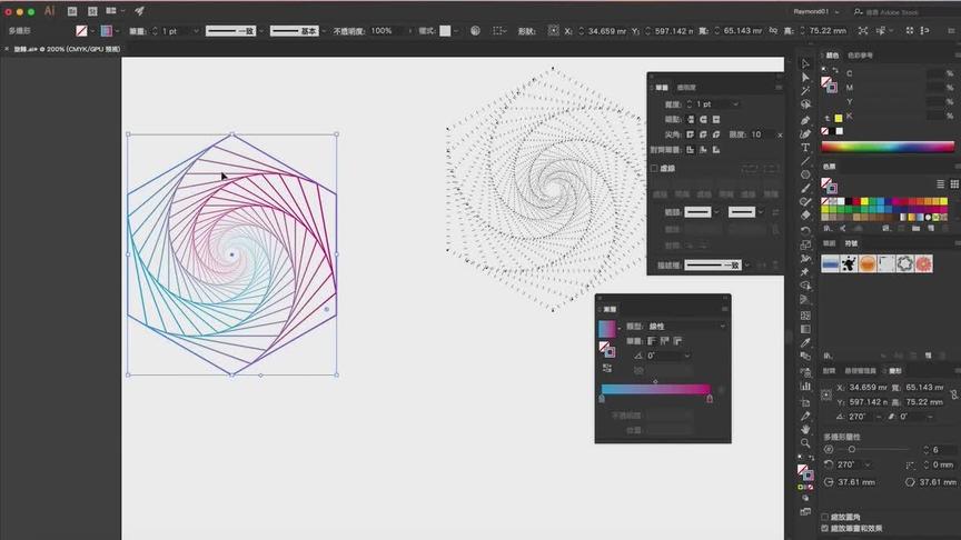 [图]「Illustrator 教学」06新手入门 几何线条 变形设计螺旋渐层效果