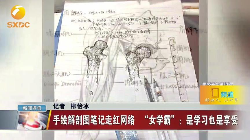 [图]收下我的膝盖！医学女学霸手绘解剖图手稿网络走红