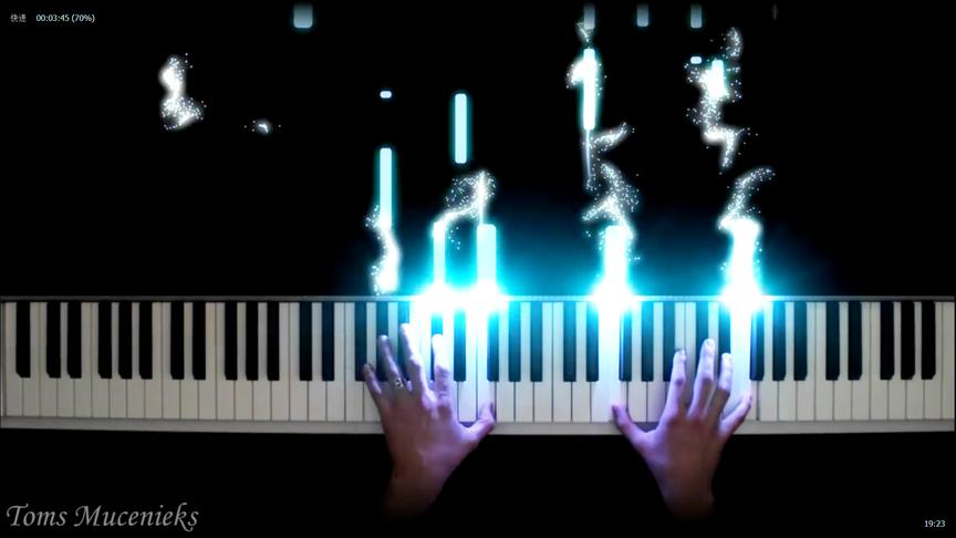 [图]最美钢琴，最美音乐——《Kiss The Rain》完美荧光钢琴演奏！