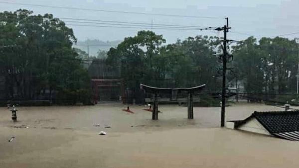 [图]日本九州多处世界遗产被毁：神社被淹铁轨被埋