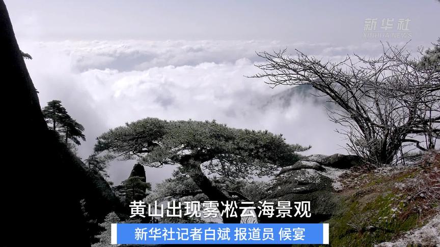 [图]黄山出现雾凇云海景观