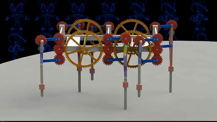 [图]步行机器人的设计结构，见识下三维模型运行动画