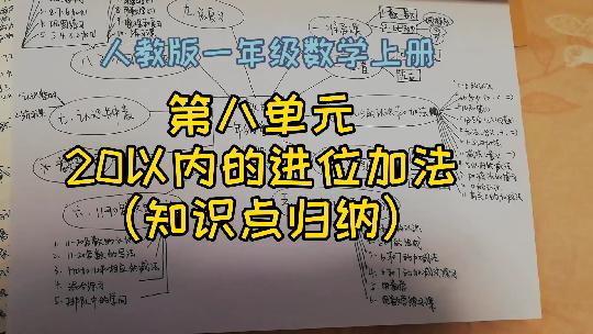 [图]老师2分钟讲解一年级数学20以内的进位加法知识点归纳。