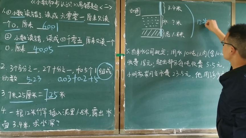 [图]三年级数学下册，《小数的初步认识》单元易错题整理（二）