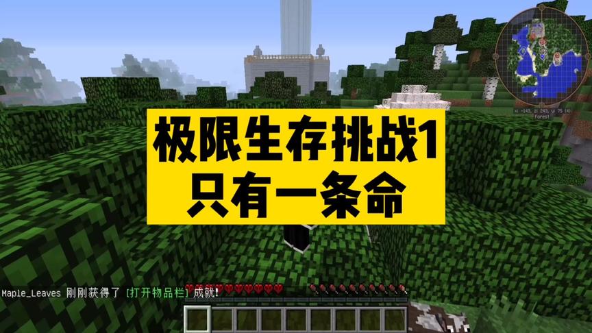 叶枫我的世界极限生存挑战1 只有一条命