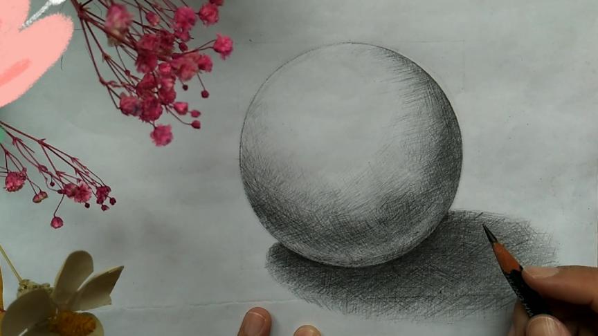 [图]自学必备的素描基础，认识光线的明暗关系。画一个几何球体！