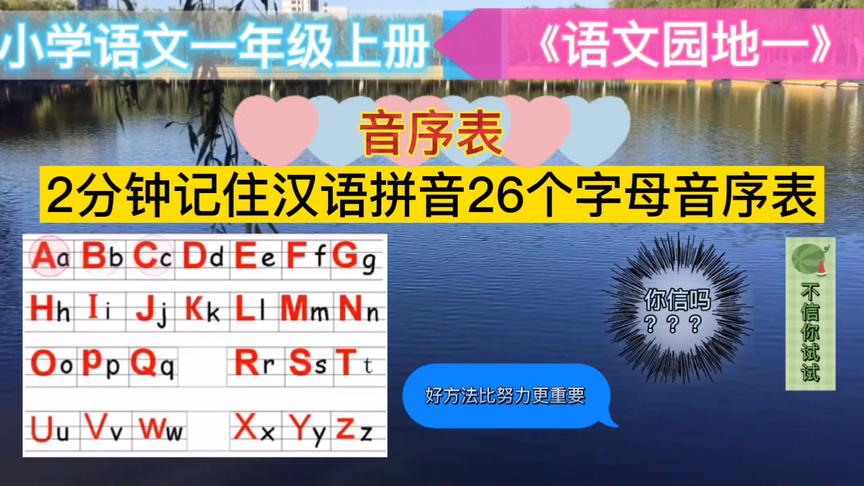 [图]2分钟记住汉语拼音26个字母排序音序表 你信吗？