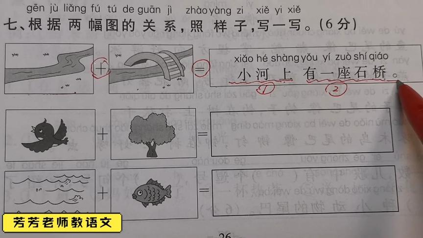 [图]一上语文期末总复习：根据两幅图的关系写一句话