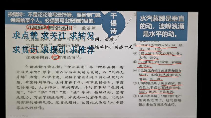 [图]求赏识，求援引，求推荐之《望洞庭湖赠张丞相》