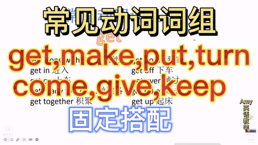 [图]常见动词词组总结：get,make ,put,come, give, keep固定搭配