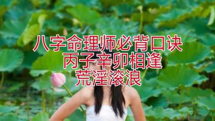 [图]八字命理师必背口诀丙子辛卯相逢，荒淫滚浪