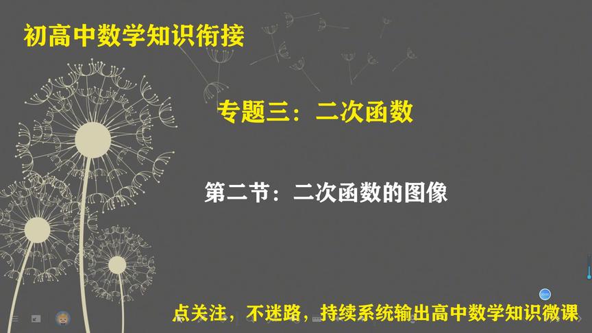 [图]第七讲：初高中数学知识衔接--二次函数的图像的画法过程及关键点