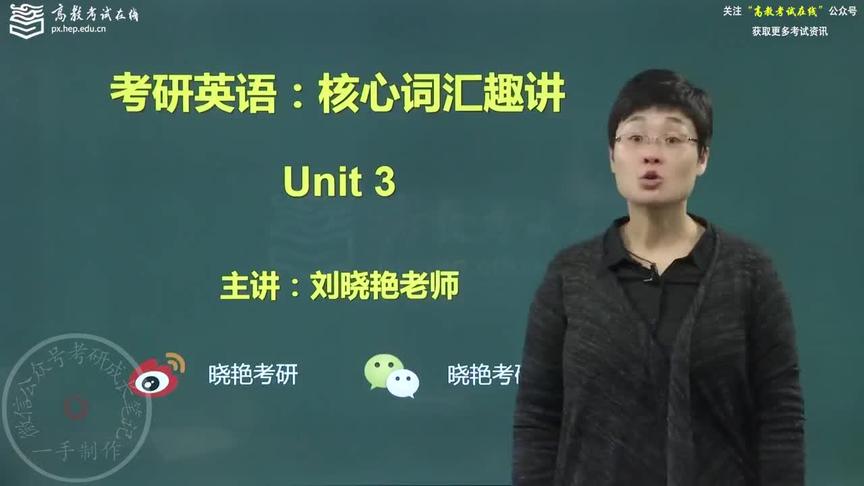 [图]刘晓艳21考研英语核心词汇趣讲-Unit3