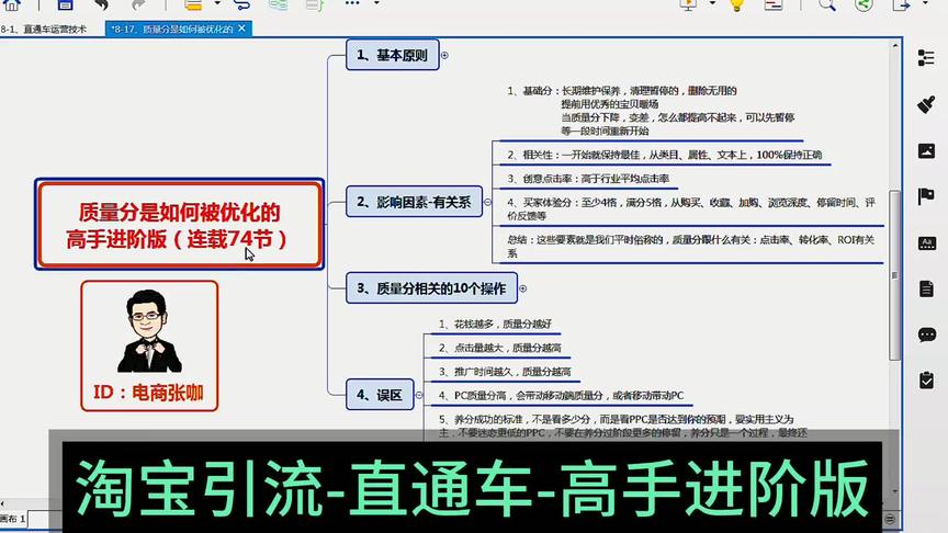 [图]淘宝直通车质量分优化，高手进阶课程，淘宝新手小白看不懂