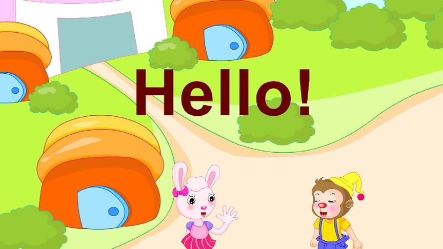 [图]见面问声好!hello，how are you ? #幼儿英语