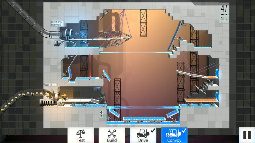 [图]桥梁建筑师：传送门（Bridge Constructor Portal）第47关