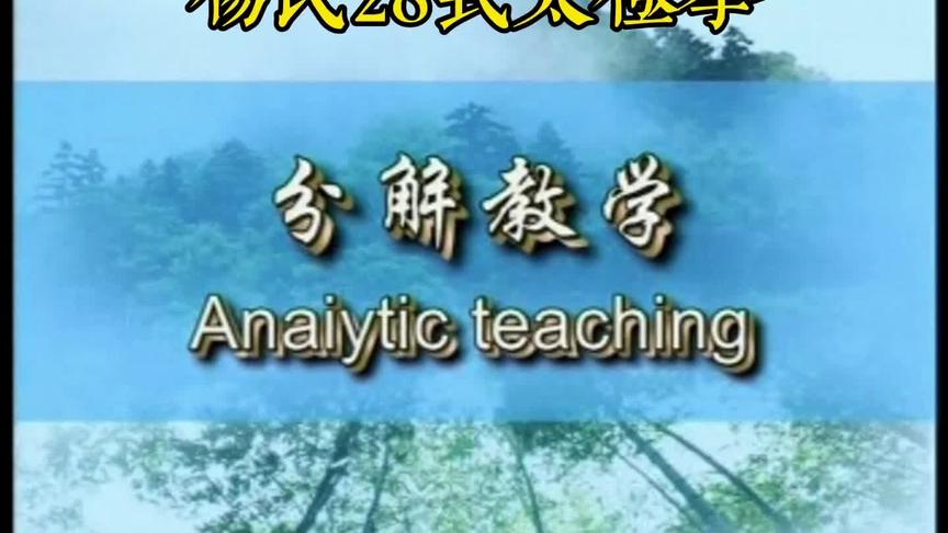 [图]《杨氏28式太极拳》标准教学视频，赵幼斌先生亲自示范、讲解