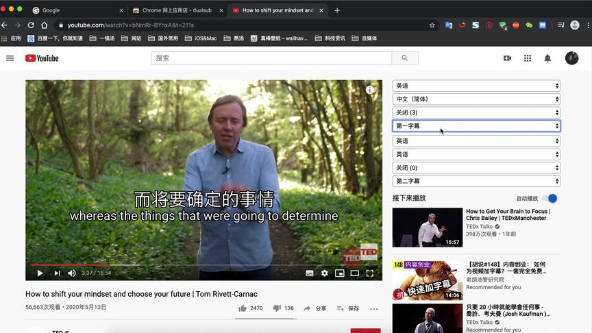 [图]Youtube视频没有字幕怎么办？这个插件可在线生成双语字幕