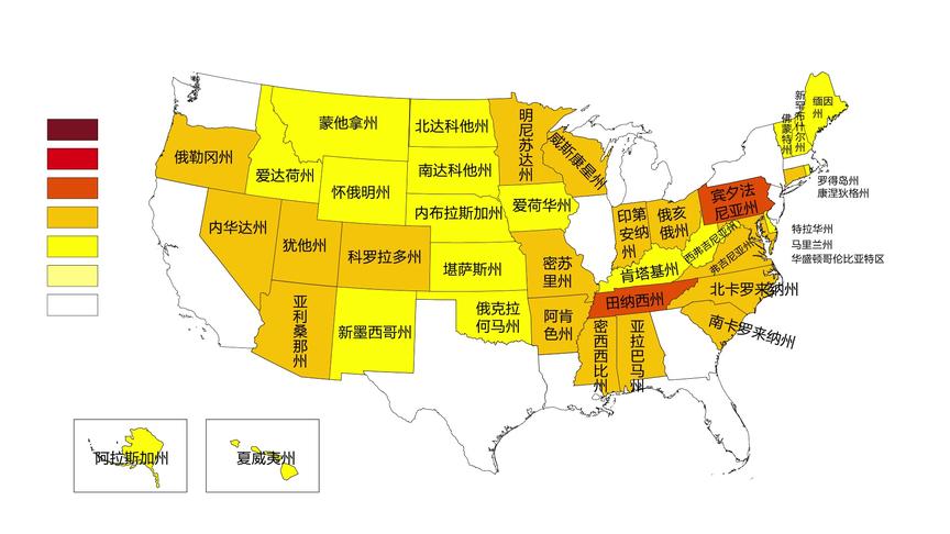 [图]从疫情程度地图上，看美国行政区划都有哪些州