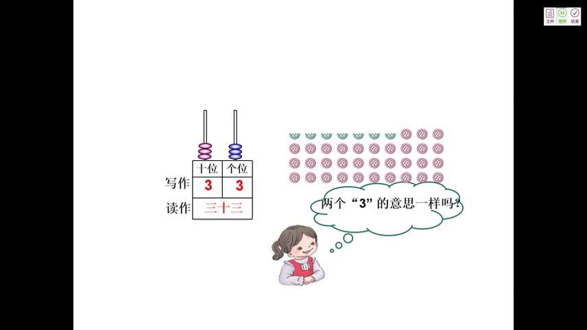 [图]一年级 数学 第四单元 第3节 《100以内数的认识》例3及练习