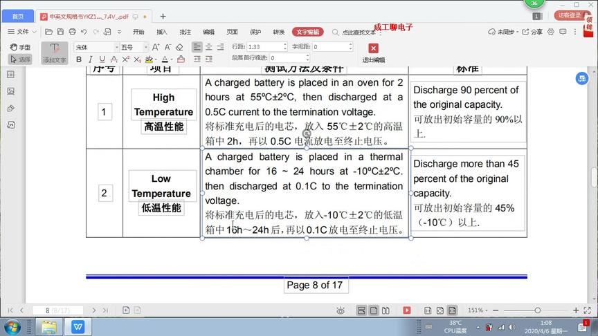 [图]电池规格书与测试讲解安全破坏其它