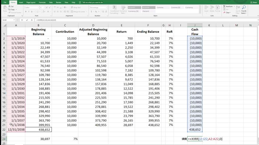 [图]《跟我一起来谈钱》如何计算年化收益率（excel 表格演示）