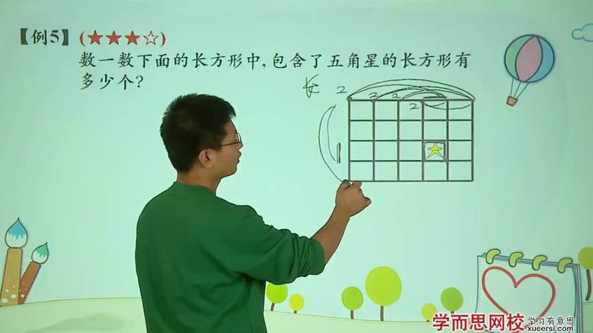 [图]四年级数学：图形计数之进阶，带星星的长方形，考验孩子的逻辑