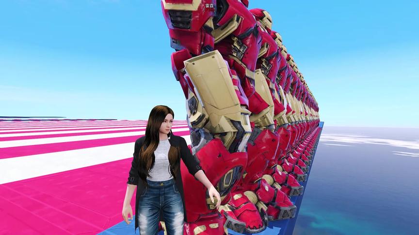 模拟人生游戏:美女跳伞教练交一群机器人学习跳伞 最后自己不跳