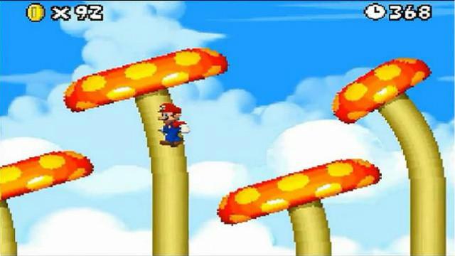 NDS掌机的超级马里奥，第三世界，这蘑菇的画风不对啊
