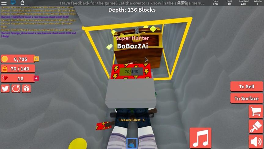 波波仔解说 roblox 寻宝模拟器：这次没有黄金宝箱拿啦！好气哦！