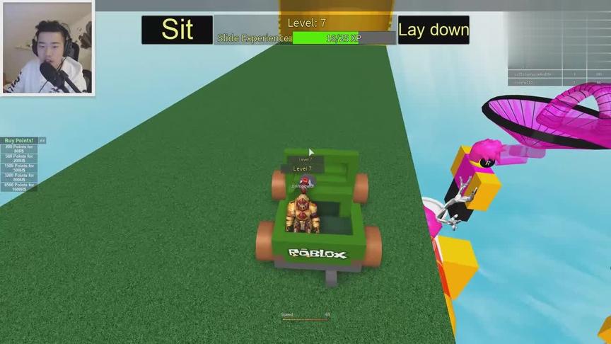 Roblox吃货模拟器 欢乐大冲刺！开着车冲了进去！小飞象解说