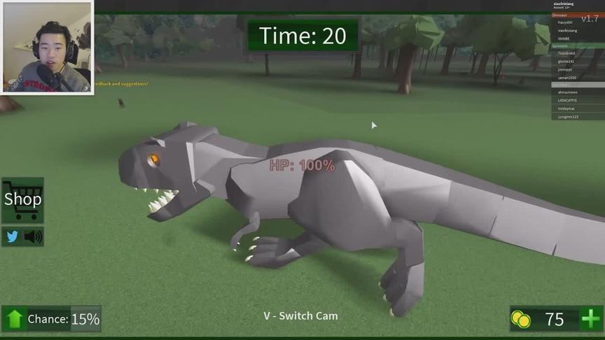 Roblox恐龙猎手 穿越侏罗纪世界！谁才是最强霸王龙？