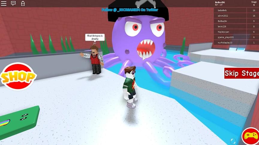 波波仔解说 roblox 逃出水族馆：新年第一逃！海盗章鱼来拜访！