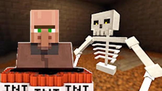 大海解说 我的世界Minecraft 僵尸村庄战骷髅金刚