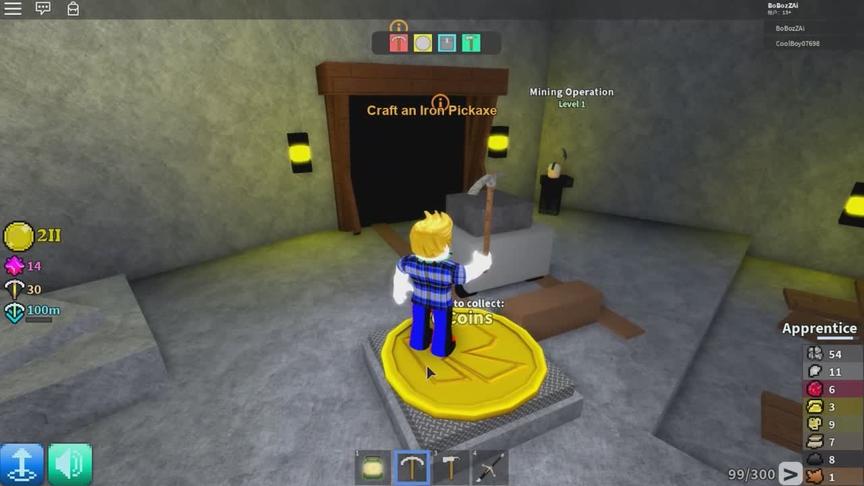 波波仔解说 roblox 采矿大亨：拥有了一个自己的矿井，要拼命挖矿