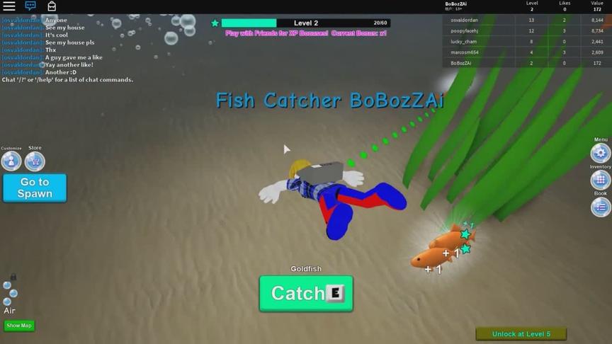 波波仔解说 roblox 虚拟世界“深海捕鱼”：潜入海底一条都不放过