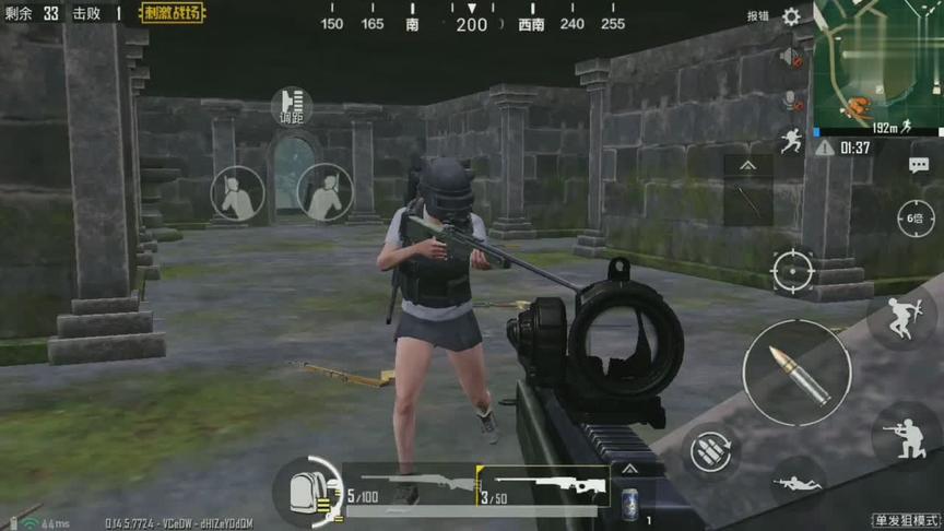 刺激战场:瞬狙之王制霸祭坛，0.1秒闪狙，消音awm枪枪致命!