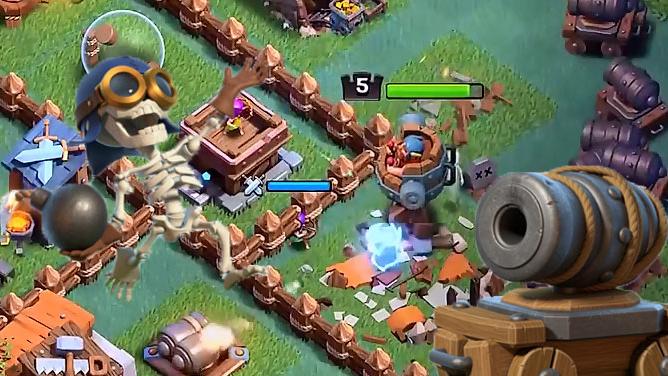 加农炮VS炸弹人进攻谁更猛？《部落冲突》5本满级单位演练