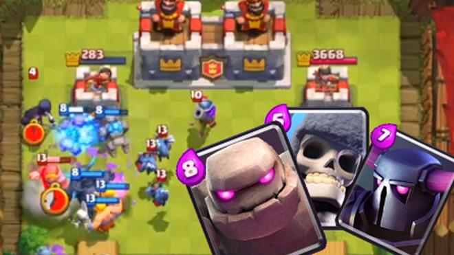 来一场滑稽的比赛《皇室战争》3个超级肉盾卡组2V2