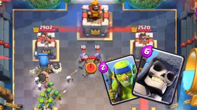 《皇室战争》另类骷髅巨人低费卡组，高杯也能这么勇猛