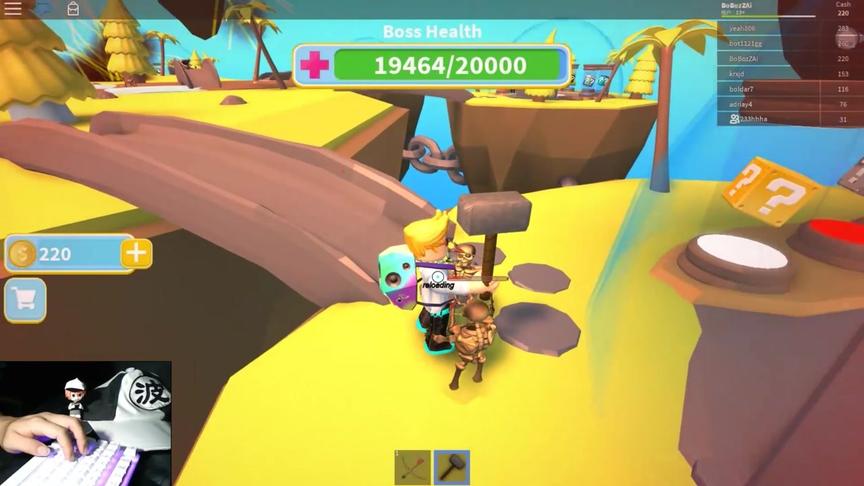 roblox虚拟世界“幸运方块战斗”：有没有见过雷神之锤啊小骷髅？