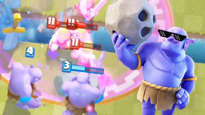 巨石投手表示你们野蛮人再多也不是事！《皇室战争》搞笑集锦