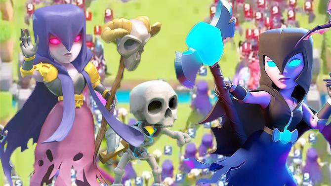 50女巫大战50暗夜女巫谁更强？《皇室战争》另类卡牌试玩演示