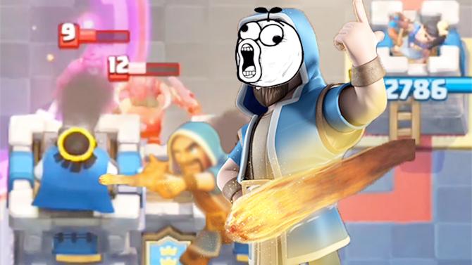 火法师无奈表示你们这帮家伙顶到我的头了！《皇室战争》精彩搞笑集锦