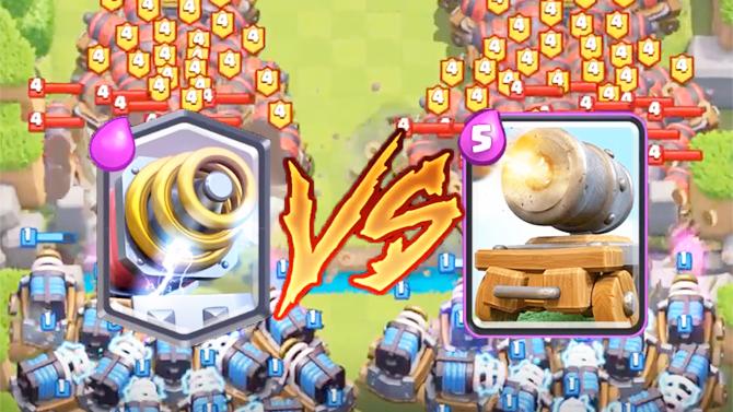 100加农炮战车大战100电磁炮谁更强？《皇室战争》新卡测试对决