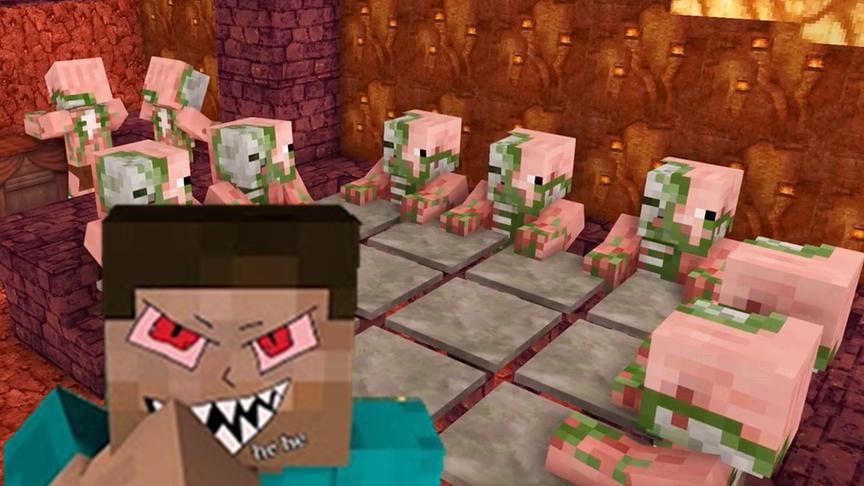 大海解说 我的世界Minecraft 整蛊僵尸猪人邻居