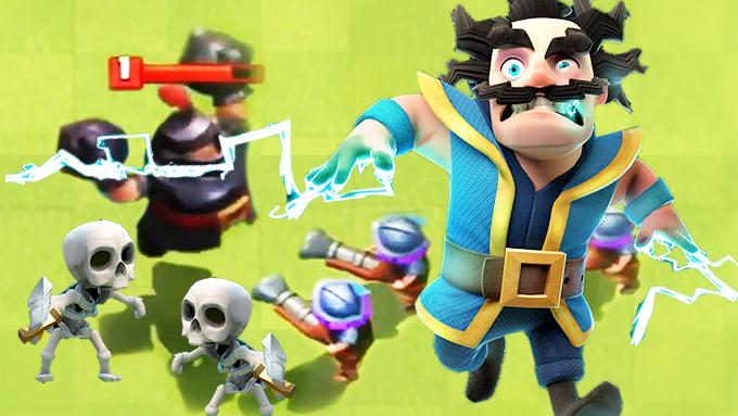 电法表示只想用眼神干掉你们这些骷髅崽子！《皇室战争》搞笑集锦